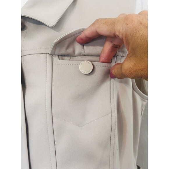 Calvin Klein Size 12 Collared Button Front Dress Sleeveless Career Old Money - Picture 3 of 11